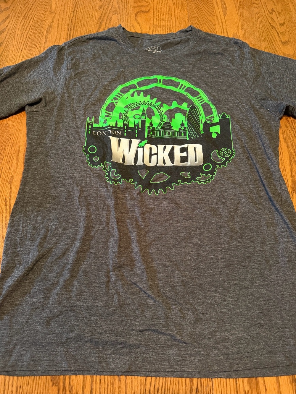 Wicked London Women’s Graphic Tee - Dark Gray with Green Logo